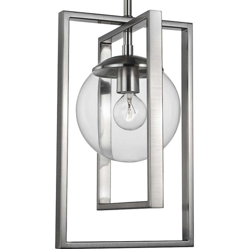 Progress Lighting Atwell Brushed Nickel 1-Light Pendant, Clear - P500283-009