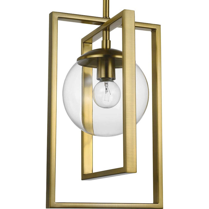 Progress Lighting Atwell Brushed Bronze 1-Light Pendant, Clear - P500283-109