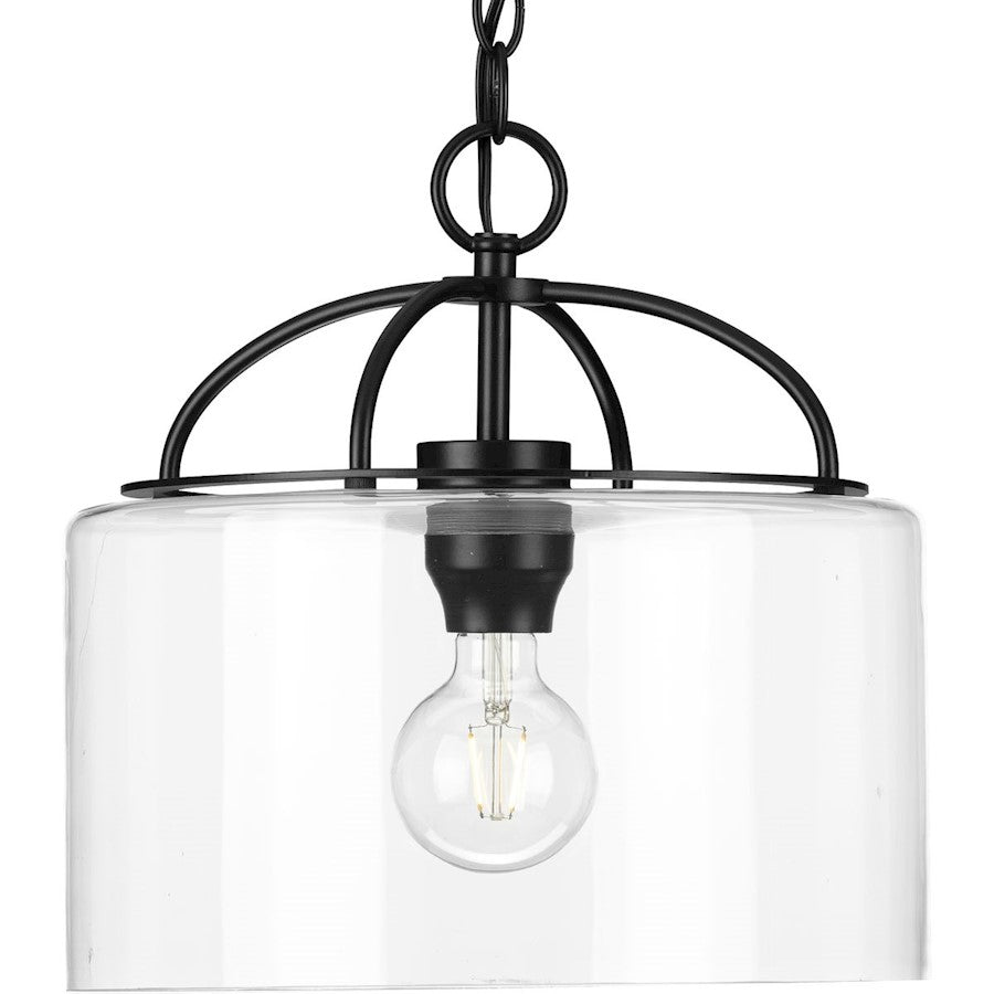 Progress Lighting Leyden 1 Light Mini-Pendant, Matte Black/Clear - P500316-031