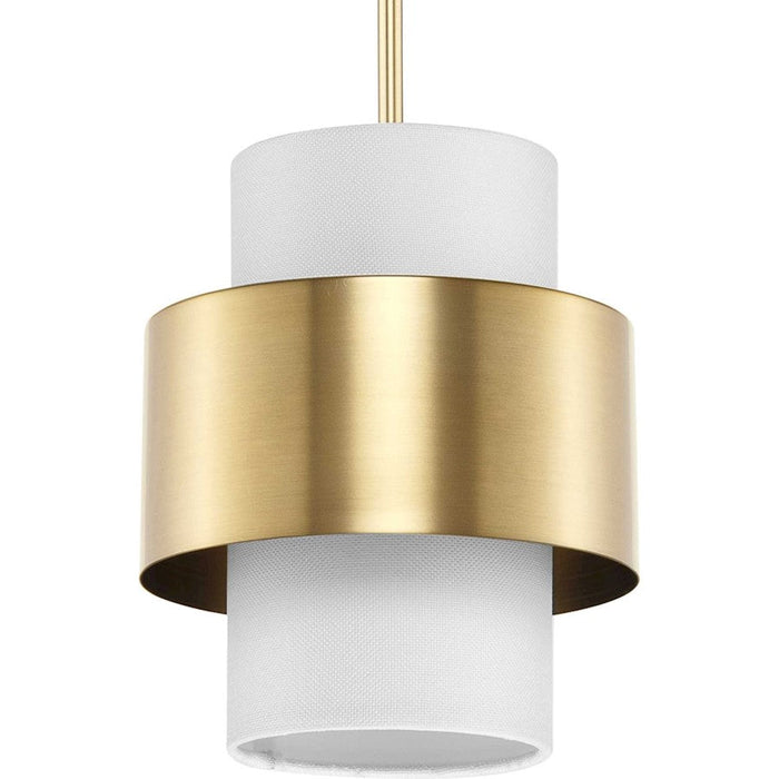 Progress Lighting Silva 1-Light Pendant, Bronze White Linen - P500398-109