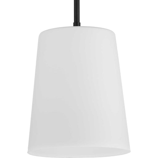 Progress Lighting Clarion 1-Light 9" Pendant, Black/Etched White - P500429-31M