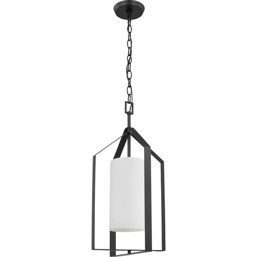 Progress Lighting Vertex 1-Light Foyer Light, Black/Etched White - P500433-31M