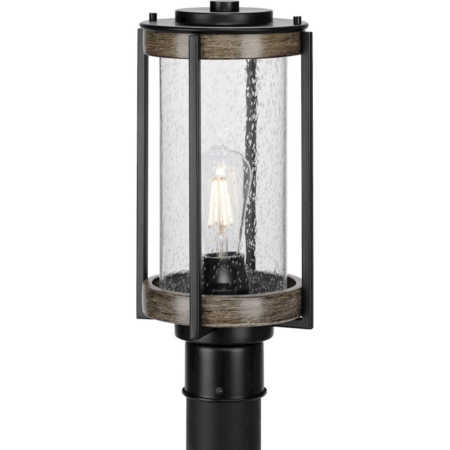 Progress Lighting Whitmire 1-Lt Farmhouse BK/Seed Outdoor Post-Lt - P540094-31M