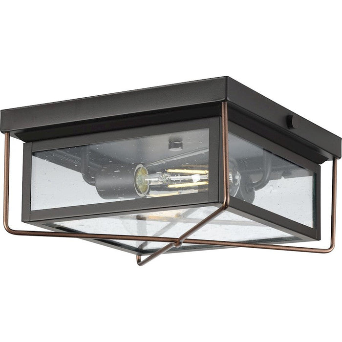 Progress Lighting Barlowe 2 Light Flush Mount, Bronze/Clear Seeded - P550069-020