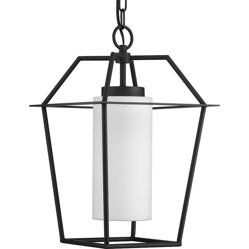 Progress Lighting Chilton 1-Lt BK/Opal Outdoor Hanging Light - P550120-031