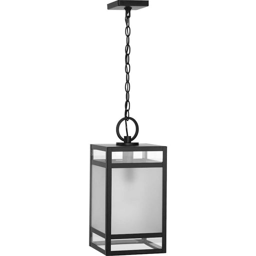 Progress Lighting Parrish 1-Light Outdoor Hanging Lantern, Black/Etched