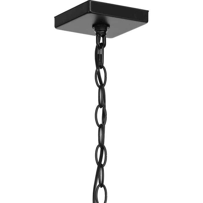 Progress Lighting Unison 1-Light Hanging Lantern, Black/Etched Seeded