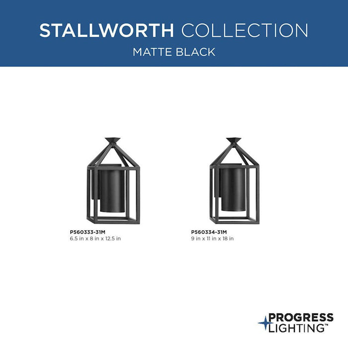 Progress Lighting Stallworth 1-Light Outdoor Wall Lantern, Black