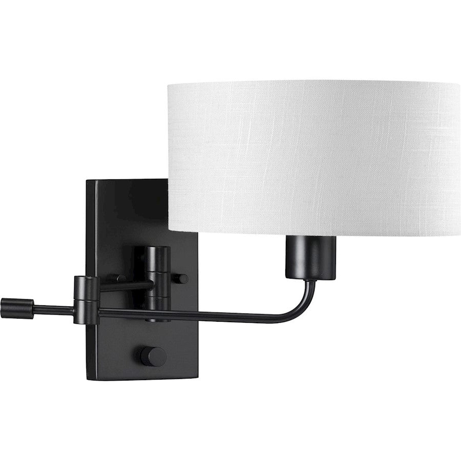 Progress Lighting Carrick 1 Light Black Summer Linen Wall Light - P710104-31M