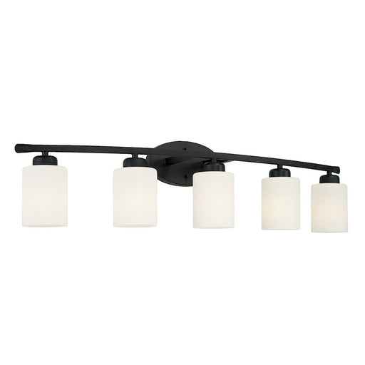 OPEN BOX ITEM: HomePlace Lighting Dixon 5 Light Vanity, BK/WH - CL115251MB-338