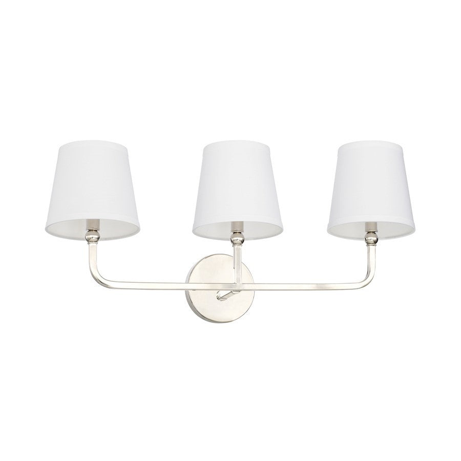 OPEN BOX ITEM: Capital Lighting Dawson 3 Light Vanity, Nickel - 119331PN-674