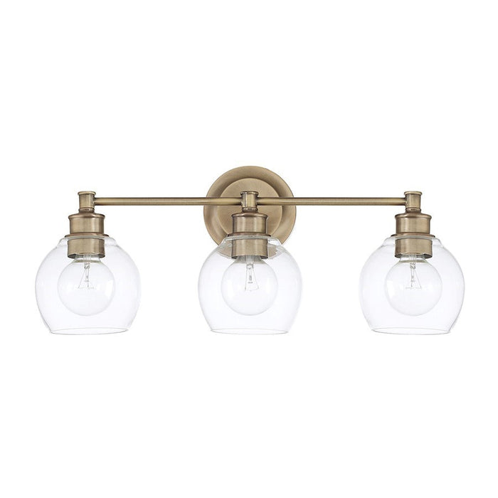 OPEN BOX ITEM: Capital Lighting Mid-Century 3 Light Vanity, Brass - 121131AD-426