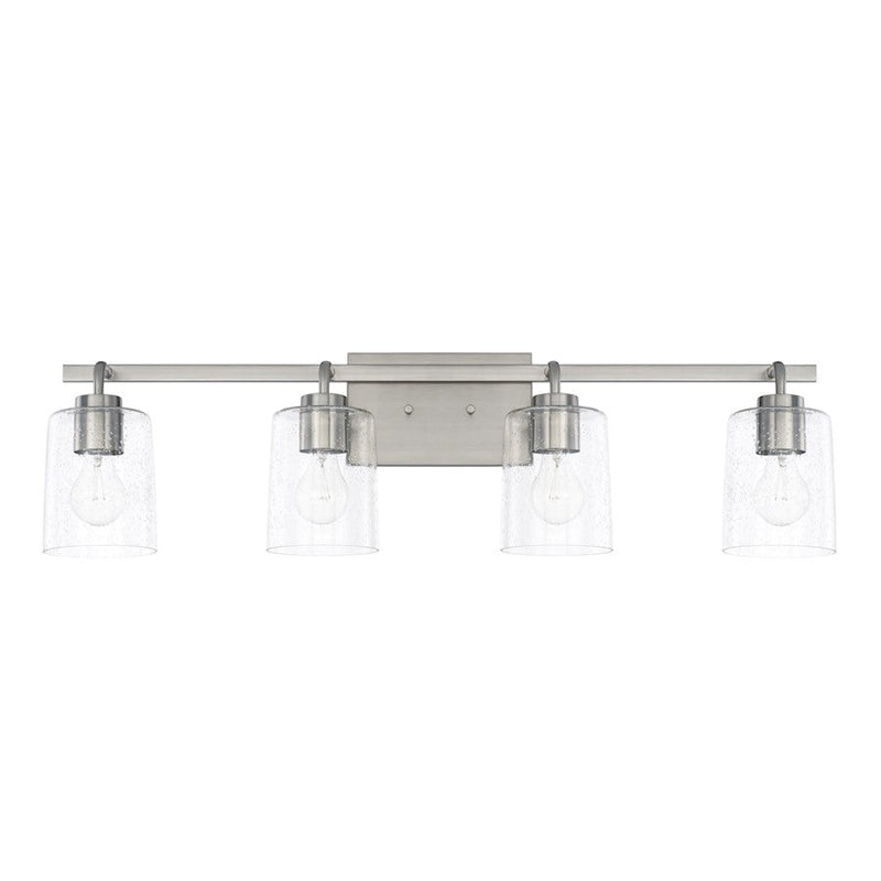 OPEN BOX ITEM: HomePlace by Capital Lighting Greyson 4 Light Vanity, Nickel