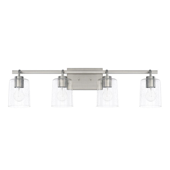 OPEN BOX ITEM: HomePlace by Capital Lighting Greyson 4 Light Vanity, Nickel