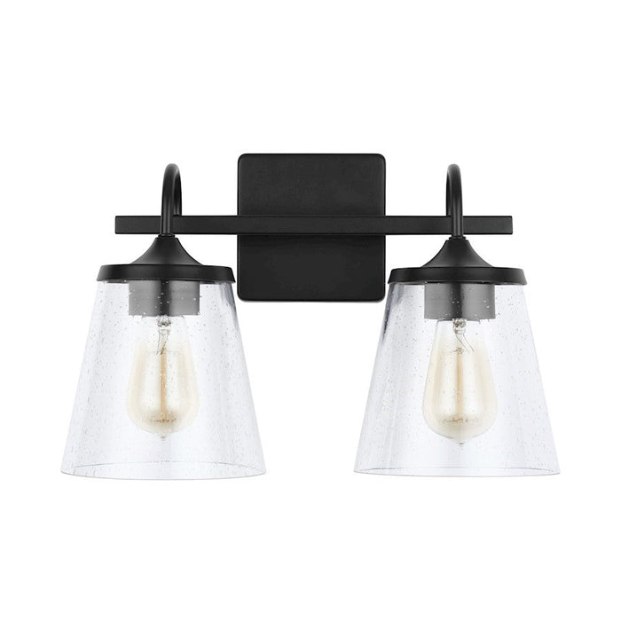 OPEN BOX ITEM: Capital Lighting 2-Light Vanity, Black/Seeded - 139122MB-496