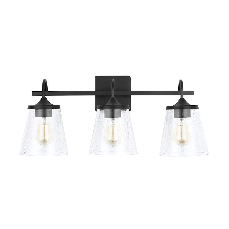 OPEN BOX ITEM: Capital Lighting 3-Light Vanity, Matte BK/Seed - CL139132MB-496