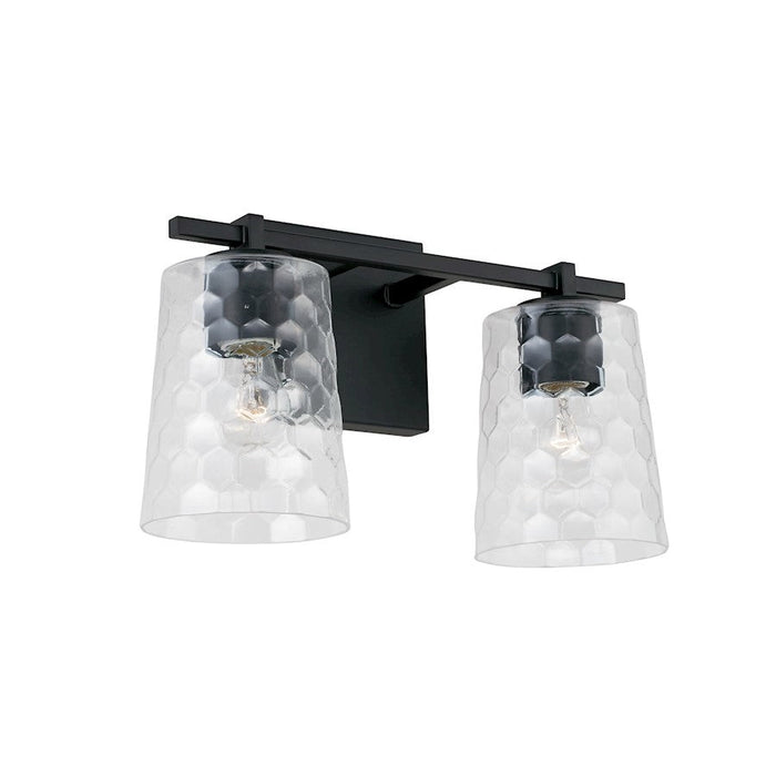 OPEN BOX ITEM: Capital Lighting Burke 2 Light Vanity, BK/Honey - 143521MB-517