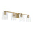 OPEN BOX ITEM: Capital Lighting Burke 4 Light Vanity, Aged Brass/Clear Honeycomb