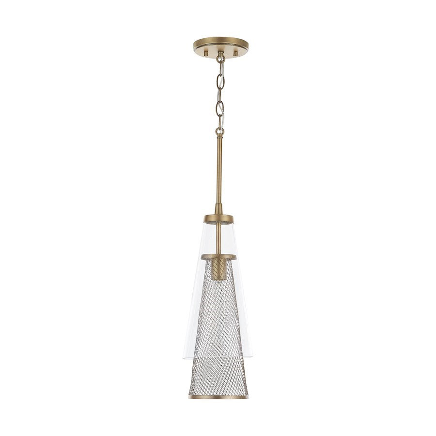 OPEN BOX ITEM: Capital Lighting Abbott 1 Small Light Pendant, Brass - CL332311AD