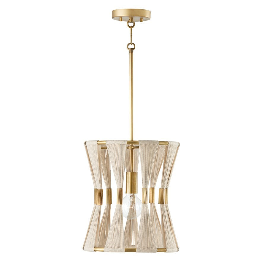 OPEN BOX ITEM: Capital Lighting Bianca 1 Light Pendant, Rope/Brass - CL341111NP