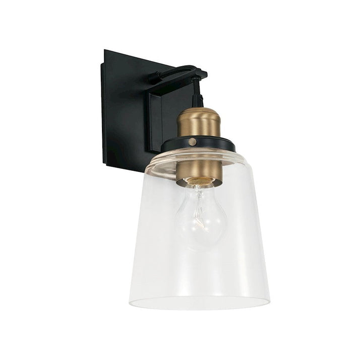 OPEN BOX ITEM: Capital Lighting Fallon 1 Light Sconce, Brass/Black - 3711AB-135