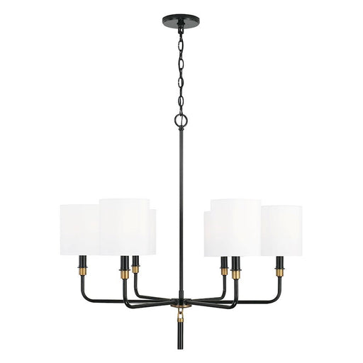 OPEN BOX ITEM: Capital Lighting Beckham 6 Lt Chandelier, BK/BR - CL441961YA-702