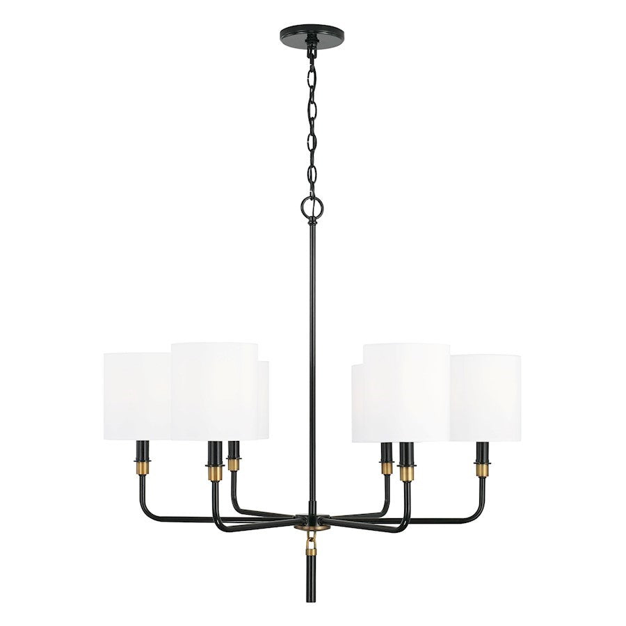 OPEN BOX ITEM: Capital Lighting Beckham 6 Lt Chandelier, BK/BR - CL441961YA-702