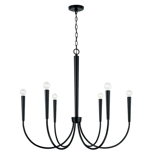 OPEN BOX ITEM: Capital Lighting Holden 6-Lt Chandelier, Matte Black - CL445961MB