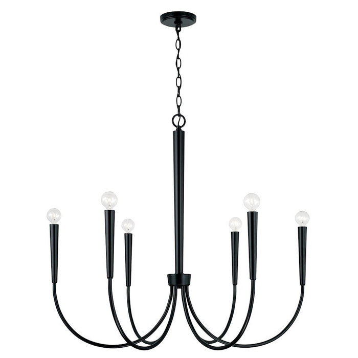 OPEN BOX ITEM: Capital Lighting Holden 6-Lt Chandelier, Matte Black - CL445961MB