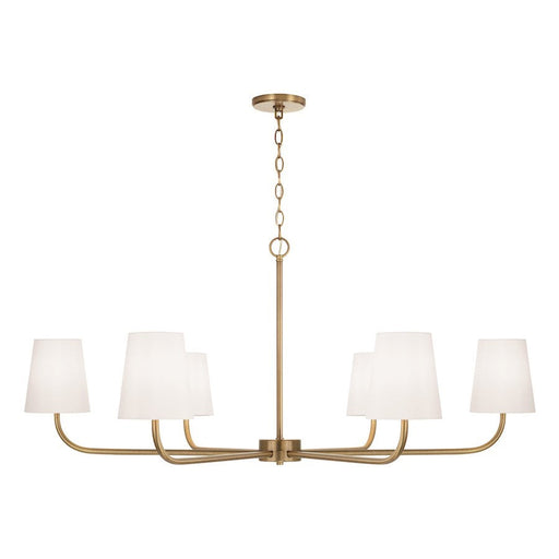 OPEN BOX ITEM: Capital Lighting Brody 6 Light Chandelier, Brass/White