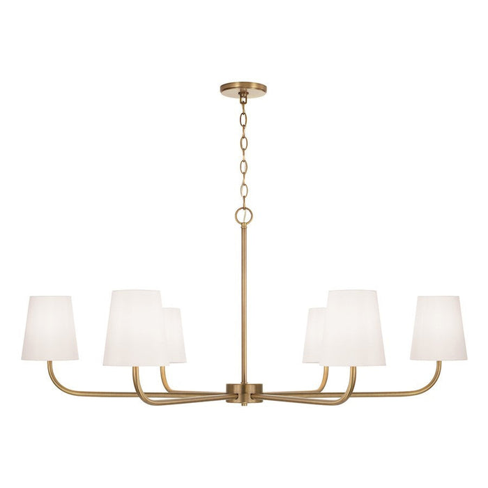 OPEN BOX ITEM: Capital Lighting Brody 6 Light Chandelier, Brass/White