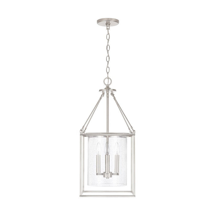 OPEN BOX ITEM: Capital 4-Light Pendant, Brushed Nickel/Clear Seeded - CL532843BN