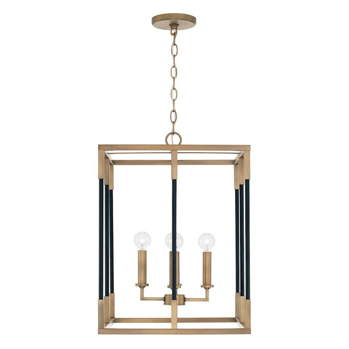 OPEN BOX ITEM: Capital Lighting Bleeker 4 Light 16" Foyer Pendant, Brass/Black