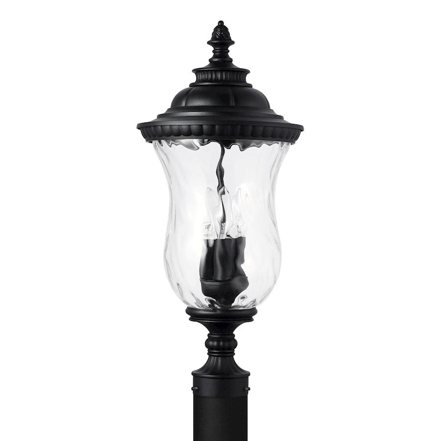 OPEN BOX ITEM: Capital Lighting Ashford 3-Light Outdoor Post, BK/W - CL939832BK