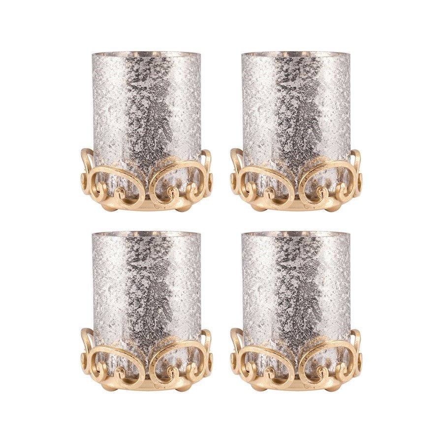 ELK Lifestyle Gwendolyn Pillar Holders (Set of 4), Gold - 519468-S4