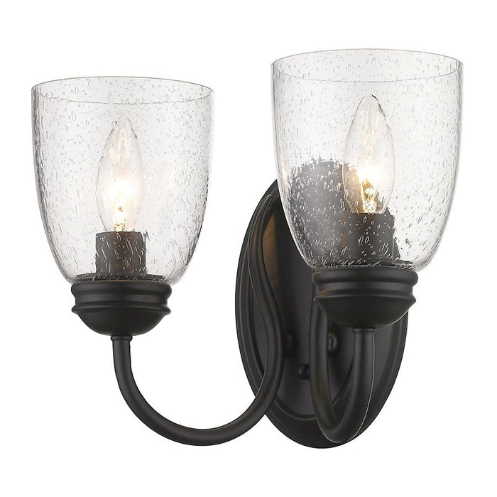 OPEN BOX ITEM: Golden Parrish 2 Light Sconce, BK/Seeded - GL8001-2WBLK-SD