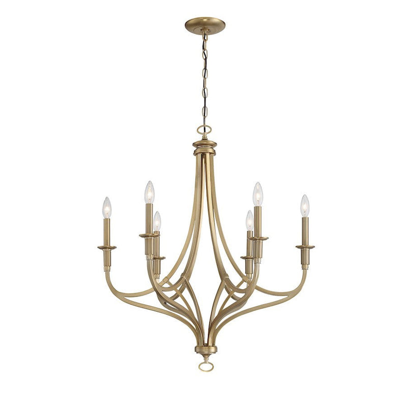 OPEN BOX ITEM: Minka Lavery Covent Park 6Lt 28" Chandelier, Gold - MI1096-740