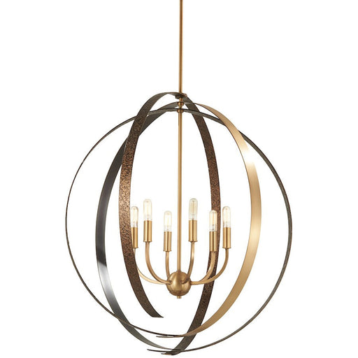 Minka Lavery Tyson's Gate 10-Light Brushed Nickel/Shale Wood Pendant - 4628-099