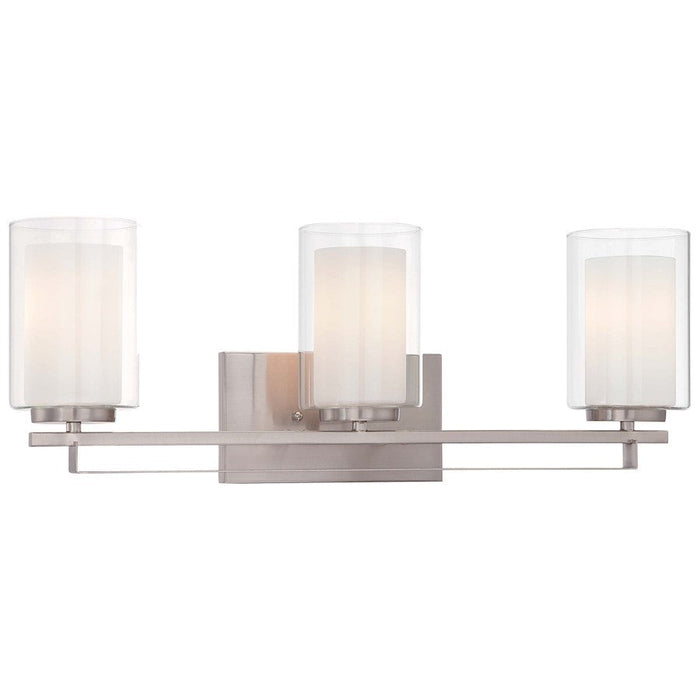 OPEN BOX ITEM: Minka Lavery Parsons Studio 3 Light Bath Bar, Nickel - MI6103-84