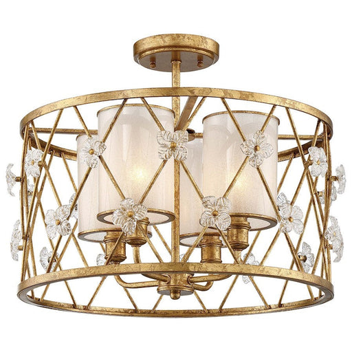 OPEN BOX ITEM: Minka Metropolitan Victoria Park 4 Light Semi Flush, Elara Gold