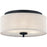 OPEN BOX ITEM: Quoizel Blanche 3 Light Flush Mount, Matte Black - QZBLA1616MBK