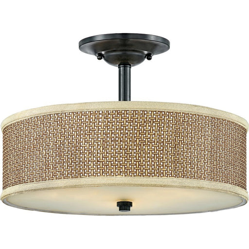 OPEN BOX ITEM: Quoizel 3 Light Zen Semi-Flush Mount, Mystic Black - QZZE1717K