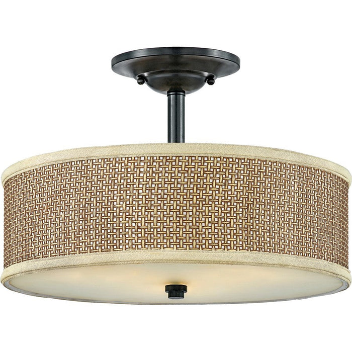 OPEN BOX ITEM: Quoizel 3 Light Zen Semi-Flush Mount, Mystic Black - QZZE1717K