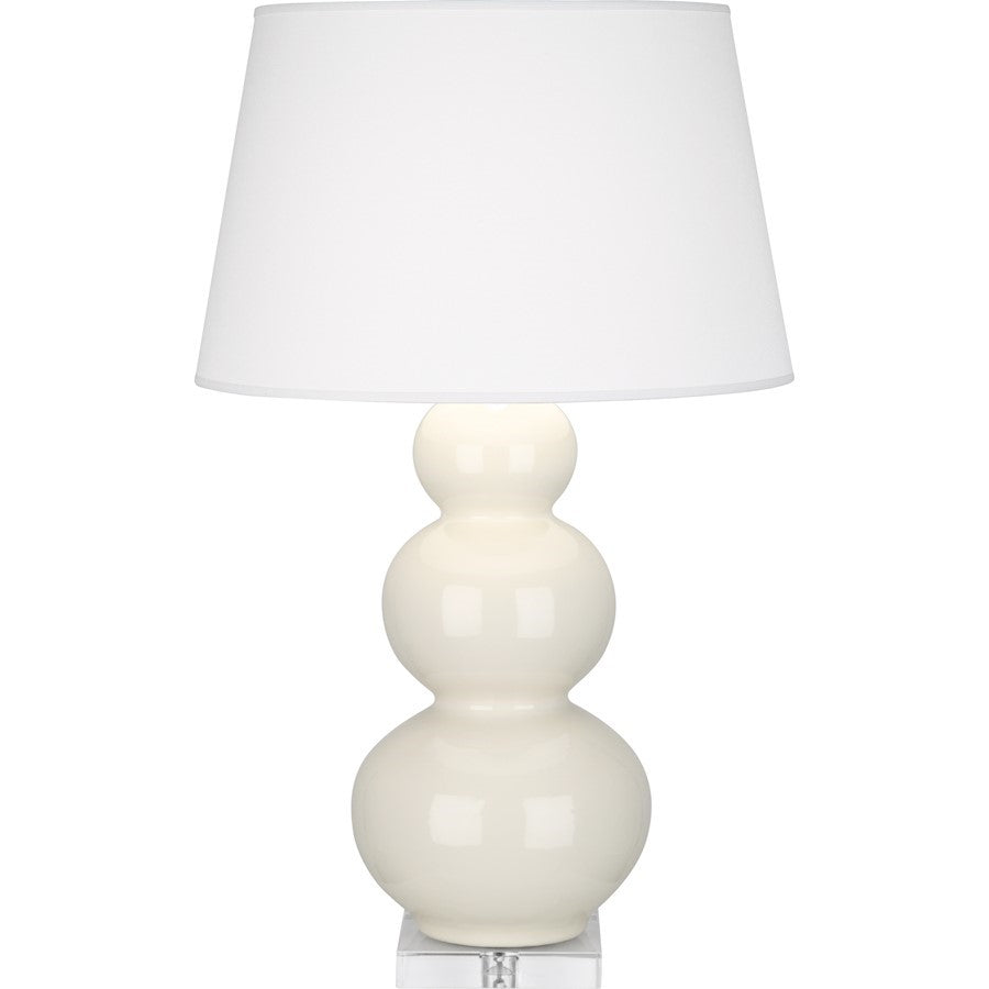 OPEN BOX ITEM: Robert Abbey Triple Gourd 1 Light Table Lamp, BN/Lucite - ROA364X