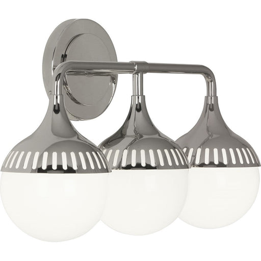 OPEN BOX ITEM: Robert Abbey Jonathan Adler Rio 3 Light 8" Sconce, Nickel/White