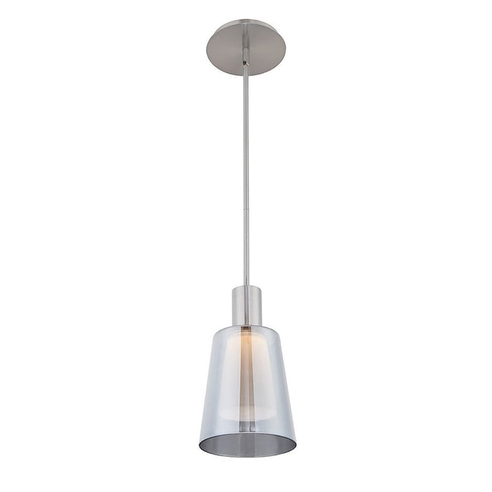 OPEN BOX ITEM: DweLED Chic 6" LED 1 Light Pendant 3000K, Brushed Nickel/Smoke