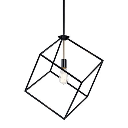 Kichler Cartone 1 Light Pendant, Black