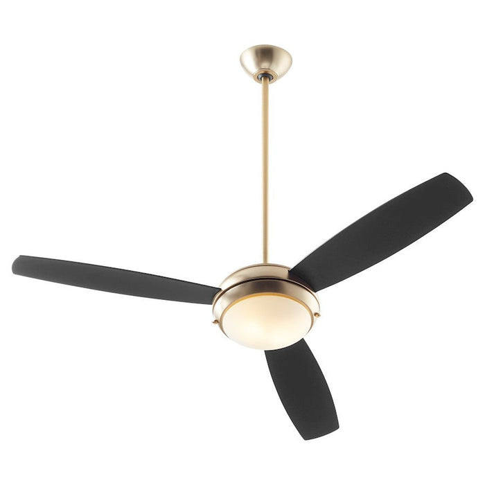 Quorum Expo 3 Blade LED Fan, Aged Brass