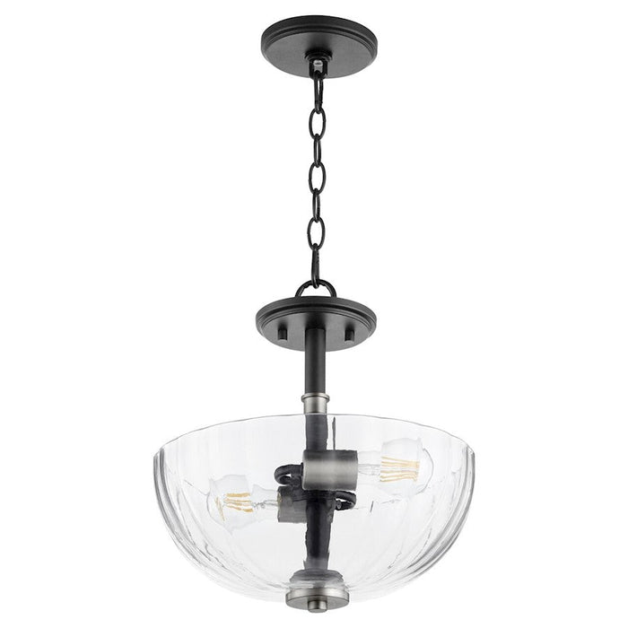 Quorum Monarch 2 Light Dual Mount, Noir/Satin Nickel/Clear - 210-6965