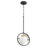 Quorum Nimbus 1 Light Pendant, Noir/Aged Brass/Satin Opal 306-6980